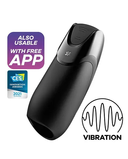 Автоматический мастурбатор Satisfyer Men Vibration + Connect App черный - фото 4