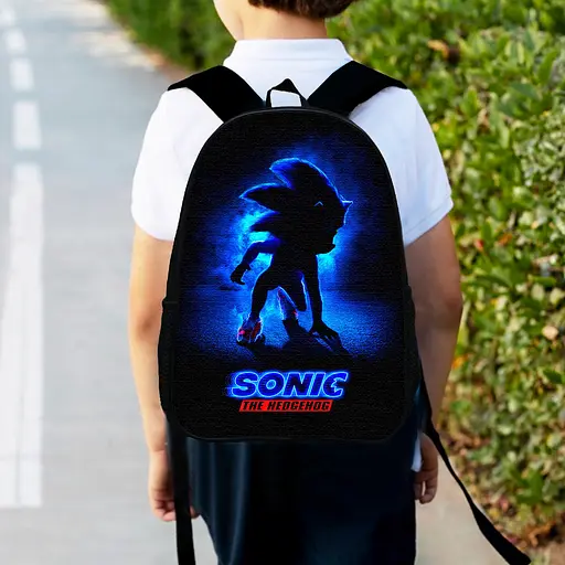 Рюкзак детский Супер Соник "Super Sonic" 34х27см, городской ранец для мальчика с принтом (00372)