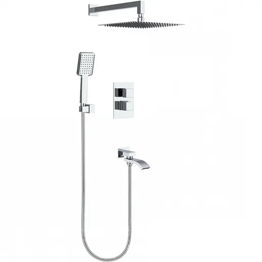 Душова система прихованого монтажу Gappo G7107-40, вилив - перемикач на лійку, 3-функції, хром - фото 2