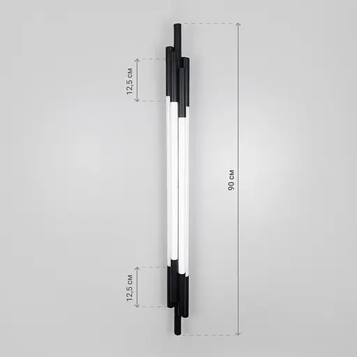 Чорний трубчастий стіновий LED світильник у корпусі 90 см Line F Арт. WJ351/900 BK - фото 3