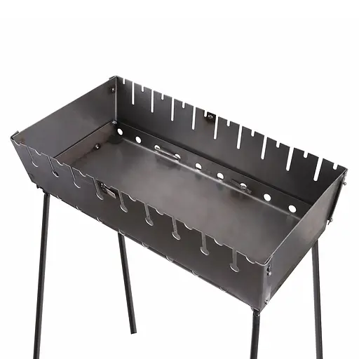 Розкладний розбірний мангал валіза дворівневий на 10 шампурів, Wood&Steel Чорний 82023 - фото 4