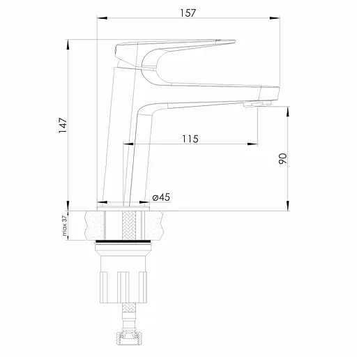 Змішувач для умивальника Volle Franco 25 мм хром 1541.010101 Хром - фото 2