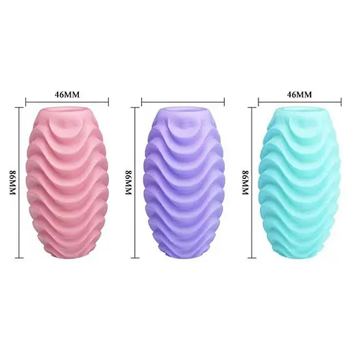 Яйце-мастурбатор текстуроване двостороннє силіконове чоловіче пристосування компактне фіолетове - фото 10