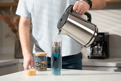 Термос стеклянный Ardesto с двойными стенками боросиликатное стекло бамбуковая крышка 450 мл (AR1345BB) - фото 2