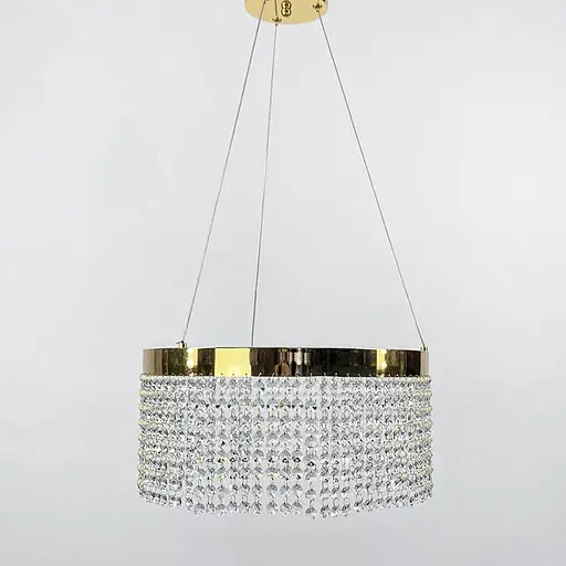 Неймовірна кришталева люстра з золотим обводком h35 Line.F Діаметр 50см - фото 2