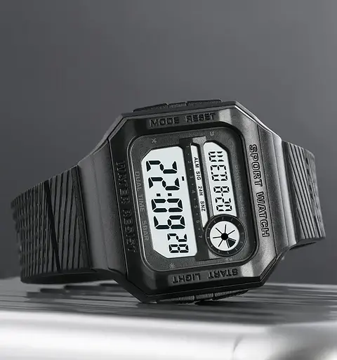 Годинник чоловічий спортивний наручний Skmei 2022 (Чорний з білим циферблатом) - фото 5