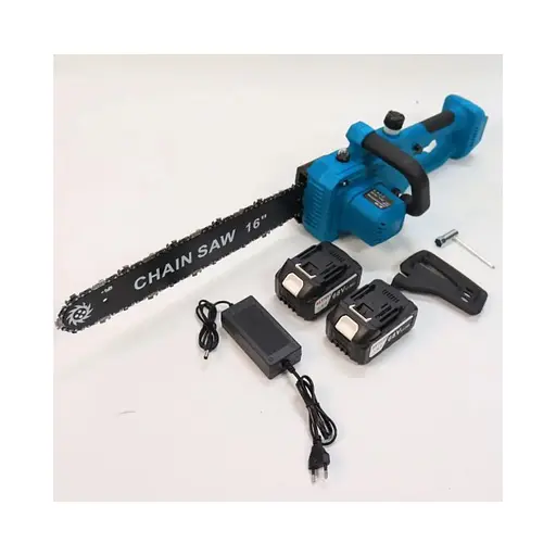 Ланцюгова акумуляторна пила з подачею мастила Chain Saw шина 40 см 16 дюймів 2500 Вт, електропила з високою автономністю 2 АКБ