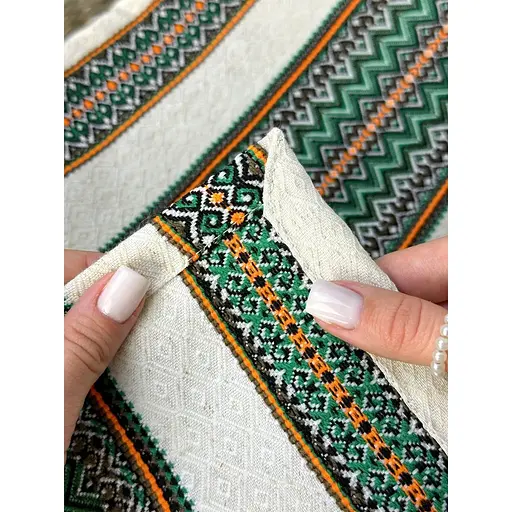 Пасхальное полотенце льняное для корзины Рандеву 45х30 см Зеленый - фото 6