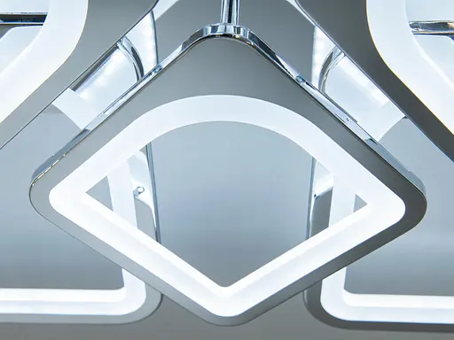 Стильная светодиодная люстра с пультом, 135Вт, хром - фото 4