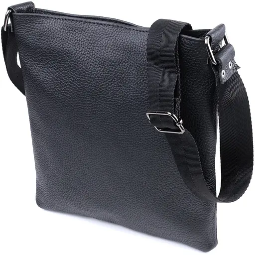 Тонка сумка для чоловіків через плече з натуральної шкіри SHVIGEL 23х24х1,5 см sum0027003 - фото 1