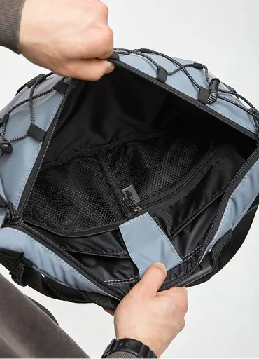 Мужская сумка-бананка под ноутбук Sambag Urban Pro голубая 46×26 см (51411210m) - фото 8