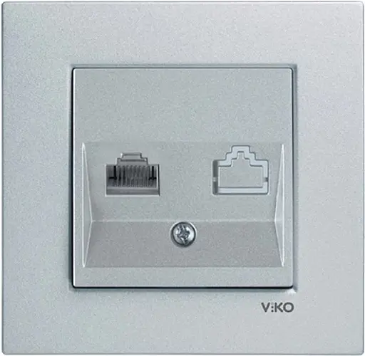 Розетка VIKO Novella телефонна Срібляста (93000013)