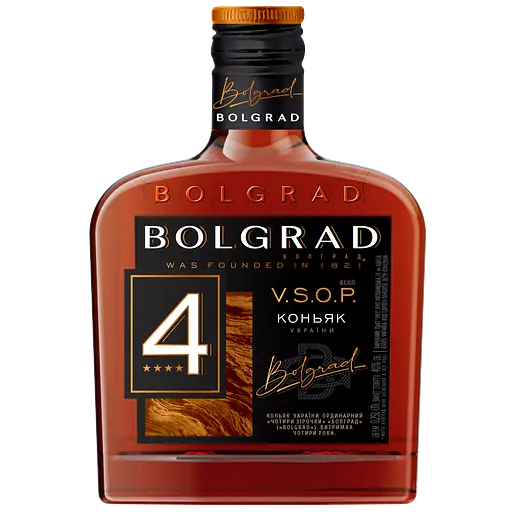 Бренді Bolgrad VSOP 4 зірки 40% 0.25 л
