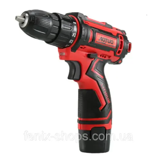 Шуруповерт AOTUO PRO 12V з двома акумуляторами 1500 mAh та набором інструментів у кейсі - фото 4