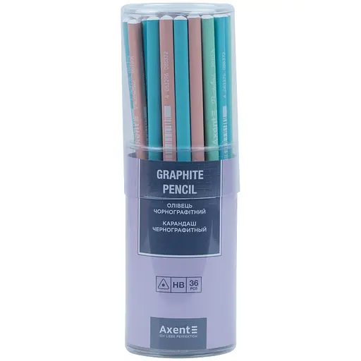 Набір олівців Axent Pastelini графітні НВ 36 шт. (9010/36-A) - фото 2