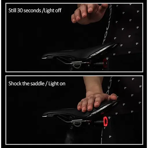 Задний фонарь ROCKBROS Q5 умный с датчиком торможения аккумуляторный - фото 5