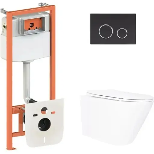 Набір Q-tap Nest 4 в 1 підвісний унітаз Swan Ultra Quiet 520x360x320 + комплект інсталяції QT16335180W48194 - фото 1