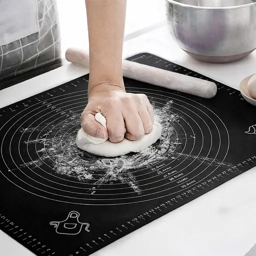 Силиконовый кондитерский коврик для раскатки теста 45х64 см Черный 88292 - фото 5