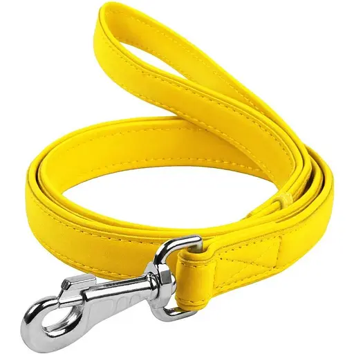 Повідець для собак Waudog Glamour шкіряний, жовтий