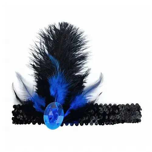 Резинка на голову c пером и камнем - фото 1