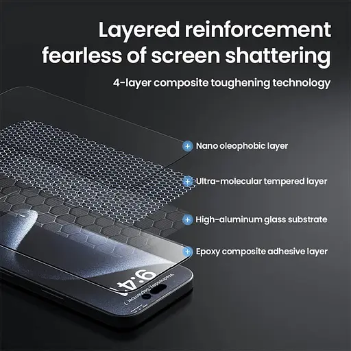 Захисне скло Nillkin CP+PRO для Apple iPhone 16 Pro Max 6.9 + аплікатор Чорний - фото 3