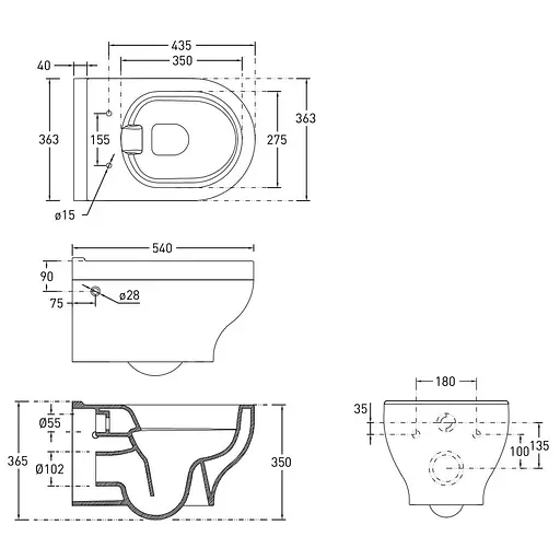 Комплект инсталляция 4 в 1 Volle Master 141515 + унитаз Volle Virgo Rimless 13-23-455 с сидением Soft Close, Белый - фото 8