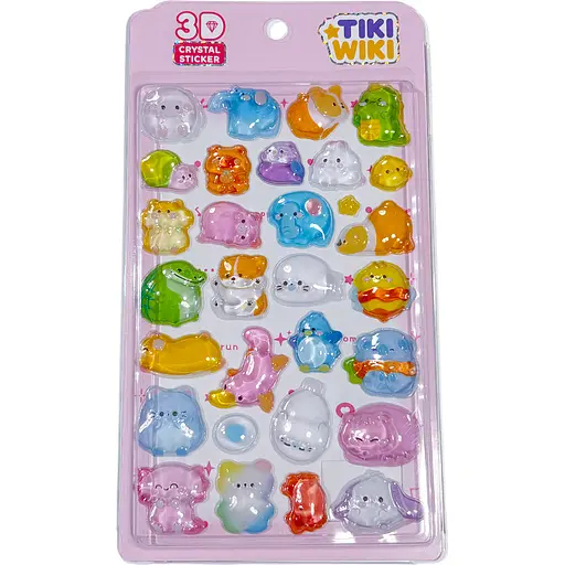 Набір 3D-наліпок Tiki Wiki Crystal Тікі милі тваринки (51369) - фото 1