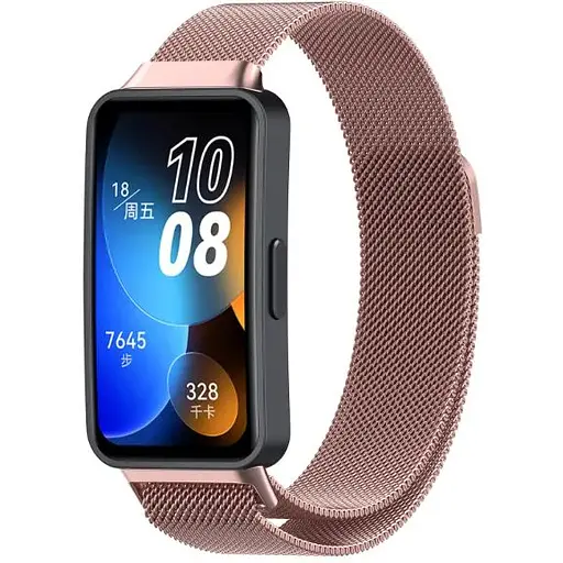 Ремешок DK для Huawei Band 8 / 9 Metal Milanese Loop Magnetic (015813) (pink rose) - фото 2