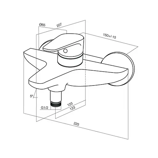 Смеситель для ванны AM.PM Inspire F5010000 Хром - фото 2