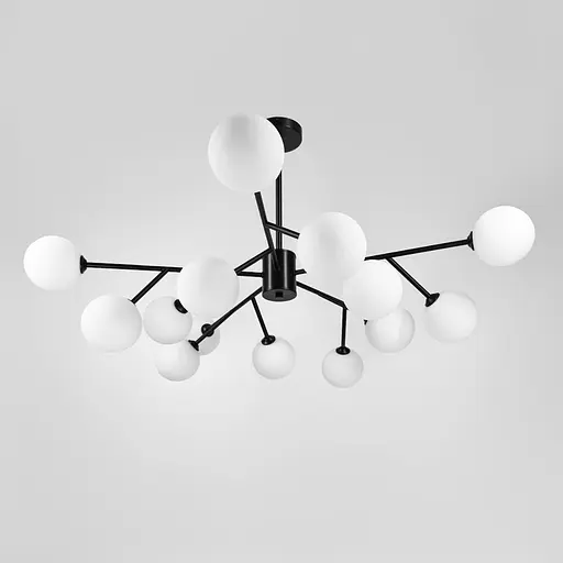 Потолочная черная люстра Grand Bunch на 15 плафонов Ø 110 см Ст. AOC 20/15 BK | Line F - фото 4