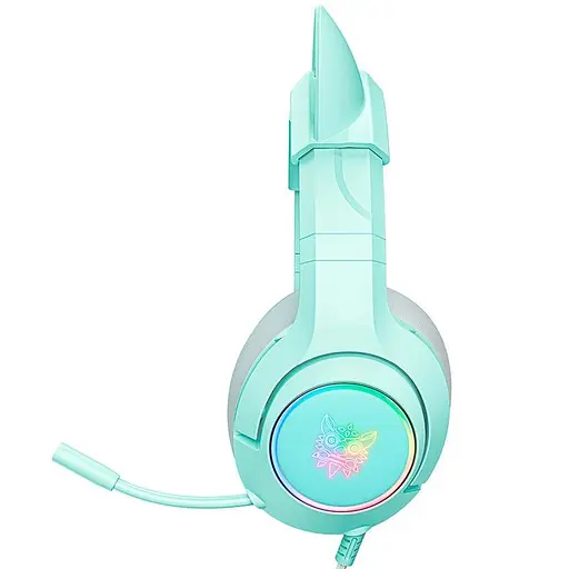 Дротова ігрова гарнітура Onikuma Gaming CAT with LED K9, USB, 3.5mm, 2.2m, green - фото 2