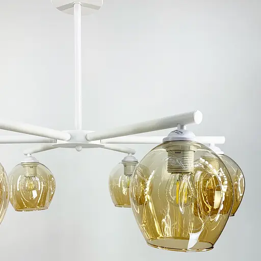 Потолочная люстра на 6 плафонов в белом корпусе Line.F K 149/6 WT+BR - фото 4