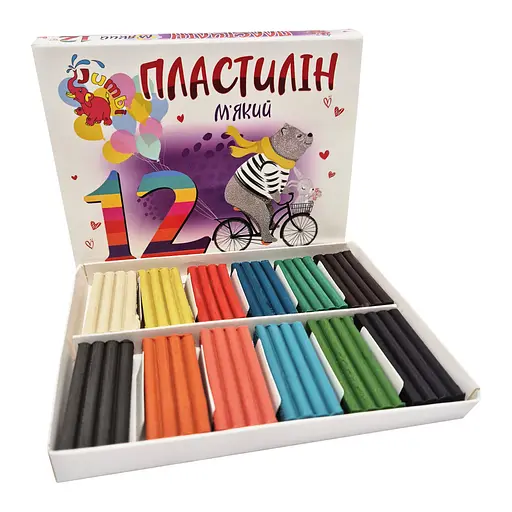 Детский мягкий пластилин КТ 230604, 12 цветов - фото 2