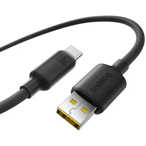 Кабель Baseus Foamed Silicone Fast Charging Data Cable USB to Type-C 100W Comic 2 м чорний - фото 1