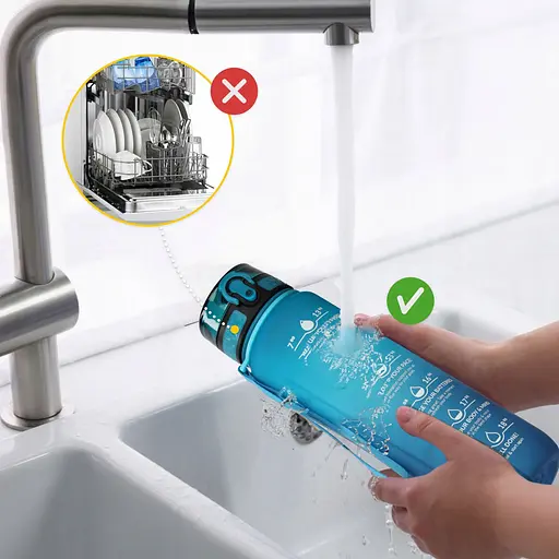 Пляшка для води 4FIZJO спортивна 1000 мл 4FJ0631 Sky Blue/Blue (P-5905973400763) - фото 2