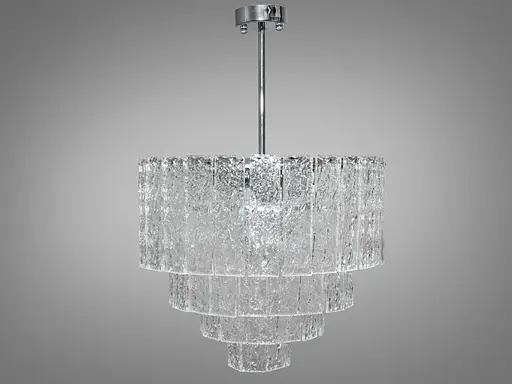 Нова люстра підвіс зі скляними елементами на 9 ламп, срібна люстра - фото 1