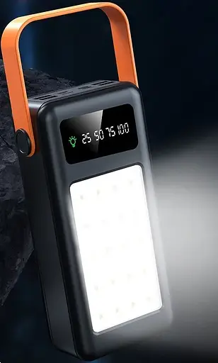 Портативный внешний аккумулятор Bilintong 40000mAh Power Bank + Led лампа Черный - фото 4