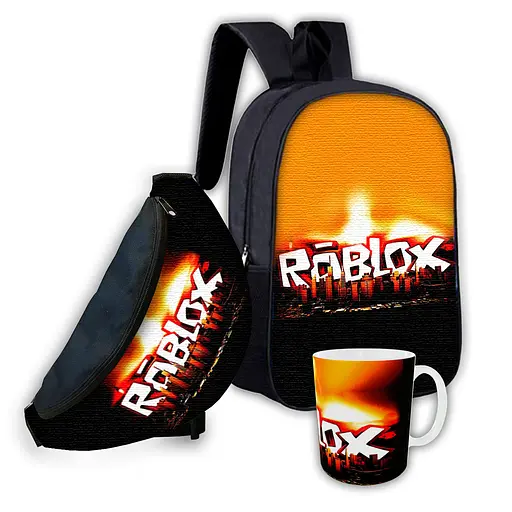 Набор детский Роблокс «Roblox» рюкзак 36х27см сумка-бананка, кружка с принтом для мальчика (01575)