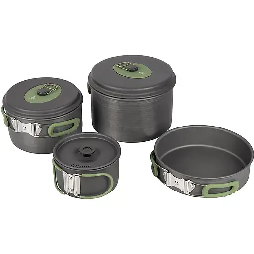 Набор посуды Bo-Camp Explorer Hard Anodized Grey/Green 4 предмета (2200244) - фото 1