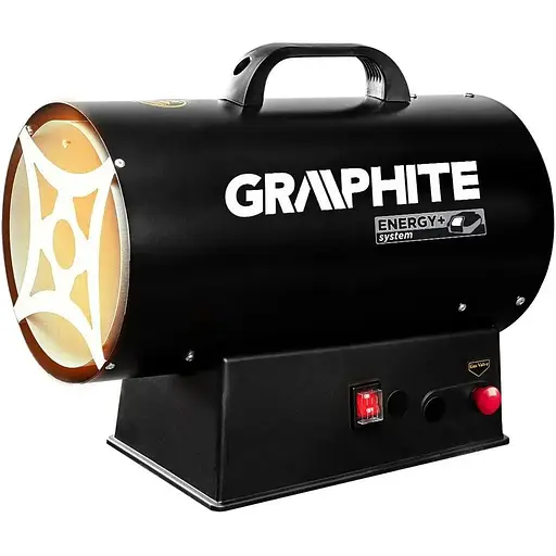 Теплова гармата Graphite газова, акумуляторна 18В, 15кВт, 120м кв, 320м куб/год, чорний, IP24