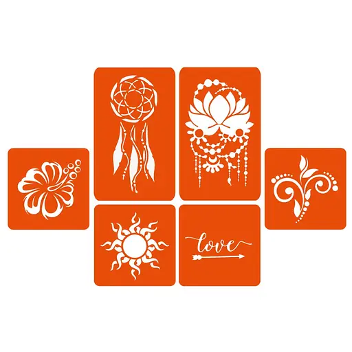 Набор хны с трафаретами для био-тату №1 Fresh Tattoo henna-set-01 - фото 4