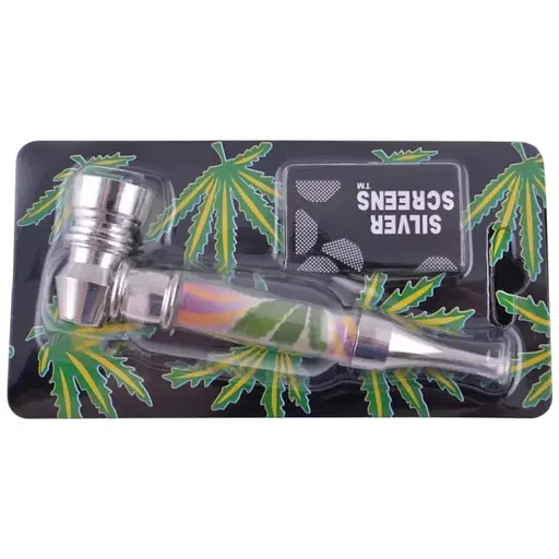 Трубка курильна HL металева №HL-YD038-3 Конопля (do270)