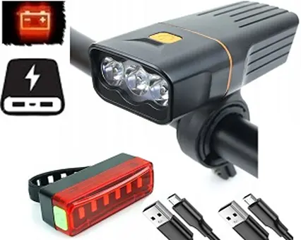 Велофонарь + габарит QX-T3306 (3xXML-T6 + габарит-6SMD) + PowerBank + microUSB (3 режима и 4 режима) - фото 2