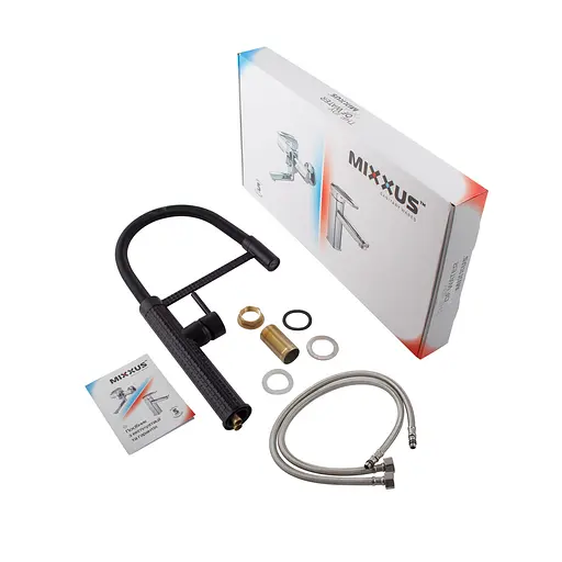 Змішувач для кухні Mixxus Premium Spark 017 Black MI6969 Чорний матовий - фото 7