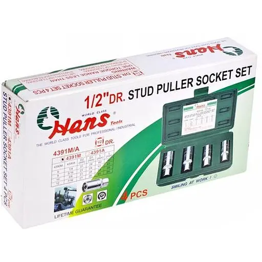 Комплект шпильковертів Hans 6-12 мм 4 предмета (4391М) - фото 5