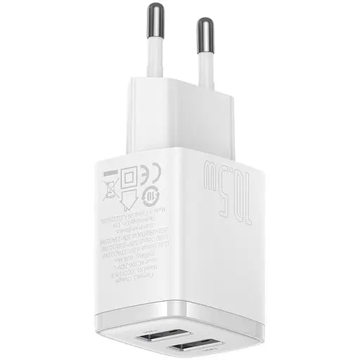 Сетевое зарядное устройство Baseus Compact Charger 2U 10.5W White (CCXJ010202) [74462] - фото 3