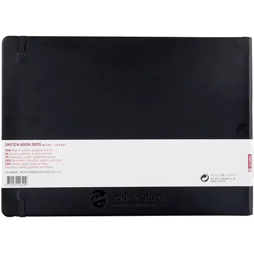Блокнот для графики и каллиграфии Royal Talens Art Creation Dots в точку 30х21см 80г/м2 80л черный - фото 2
