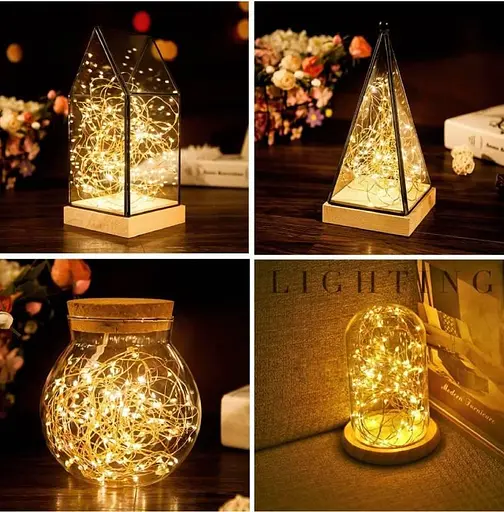 Светодиодные гирлянды-огоньки с серебряной проволокой, 5 м, 50 LED, USB, теплый белый свет - фото 3