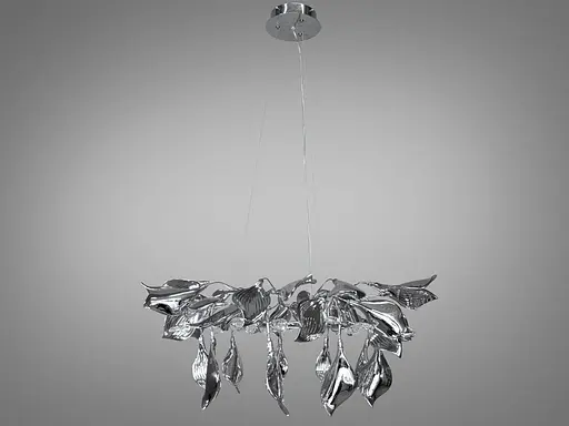 Підвісна фарфорова люстра для кухні, 8 ламп, хром - фото 2