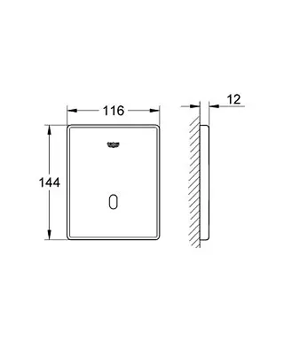Инфракрасная панель смыва для писсуара Grohe Tectron Skate 37324001, Хром - фото 2